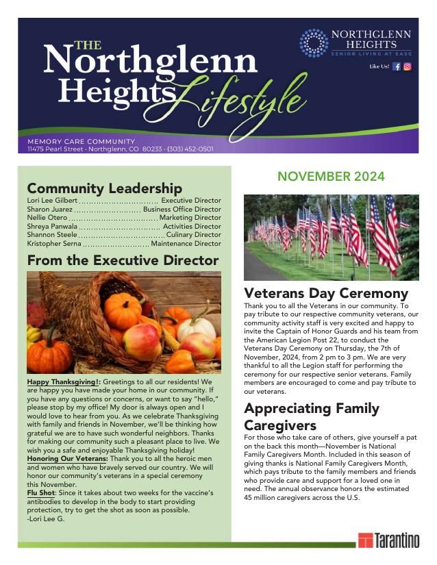 Memory Care Current Newsletter